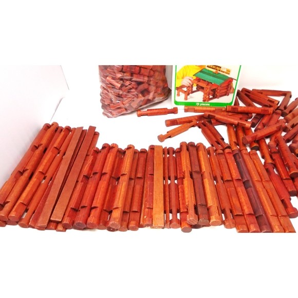 Large Lot of Lincoln Logs 400 Plus pcs. Playskool 7lbs. Worth - Picture 9 of 16